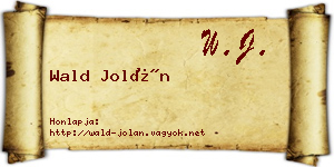 Wald Jolán névjegykártya