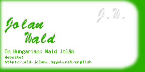 jolan wald business card